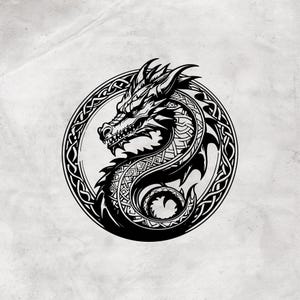 Dragon svg, Dragon clipart, Chinese Dragon svg, Dragon logo, Dragon silhouette cut file design for Cricut & Silhouette, Instant download