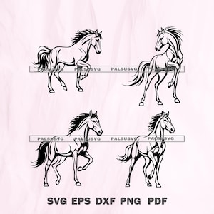Paard SVG-bundel, paard silhouet svg, paardensport gesneden bestanden, paard clipart, Cricut, silhouet, DXF, PNG, Eps, Pdf, Instant Download