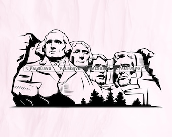 Monte Rushmore SVG / Clipart patriottico, file di taglio Cricut (download digitale)