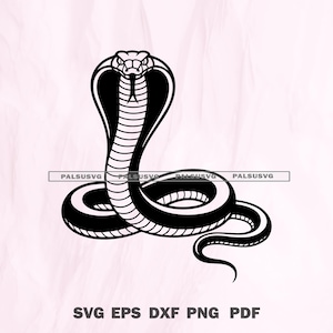 Cobra SVG, Cobra Snake Vector, Serpent svg, Reptile Cut File for Cricut & Silhouette | SVG, EPS, Dxf, Png | Instant Download