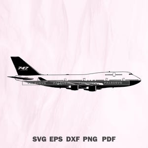 Boeing 747 SVG, Airplane Cut File, Commercial Jet PNG, Aviation Vector Art, Pilot Gift Cricut Design, Travel Decal - Instant Download