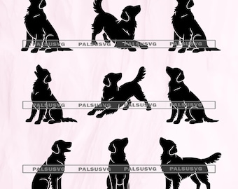 ゴールデンレトリバーのシルエットベクターアート：犬の顔SVG