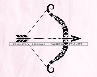 Boho Bow and Arrow SVG, Sagittarius Zodiac Clipart (Digital Download)