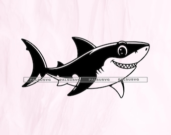 Shark Silhouette Vector – Ocean Theme SVG, EPS, PNG (Digital Download)