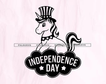 Patriotic Unicorn SVG: Red White Blue, Independence Day (Digital Download)