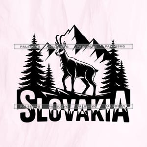 Slovakien Tatrabergen SVG, Chamois Clipart (digital nedladdning)