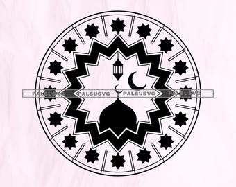 Islamic Mandala SVG, Ramadan Mosque Art (Digital Download)
