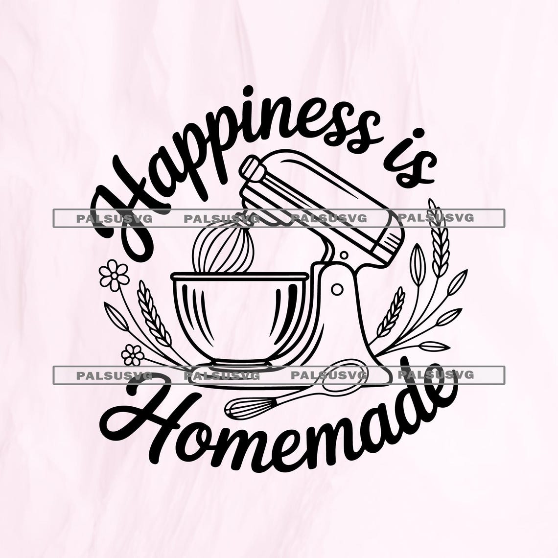 Happiness is Homemade SVG – Vintage Stand Mixer Baking Cut File ...