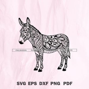 Donkey Silhouette Vector - SVG, EPS, Dxf, PNG Digital Download for Farm Crafting