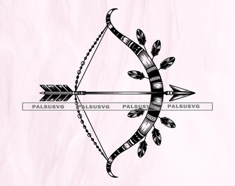 Boho Bow and Arrow SVG, Sagittarius Zodiac Cut File (Digital Download)