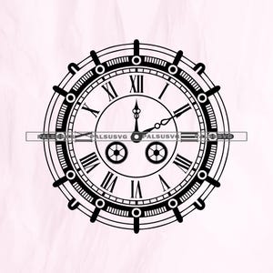 Steampunk SVG, plik do cięcia laserowego zegara w stylu vintage dla Glowforge, koła zębate i tryby PNG, styl wiktoriański, industrialny, skomplikowany projekt Cricut