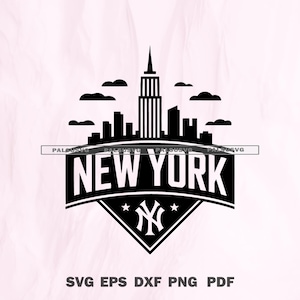 New York City Skyline Emblem SVG - Baseball Fan NYC Digital Cut Datei | New York Silhouette Cricut Png Dxf Eps | Sofort Download