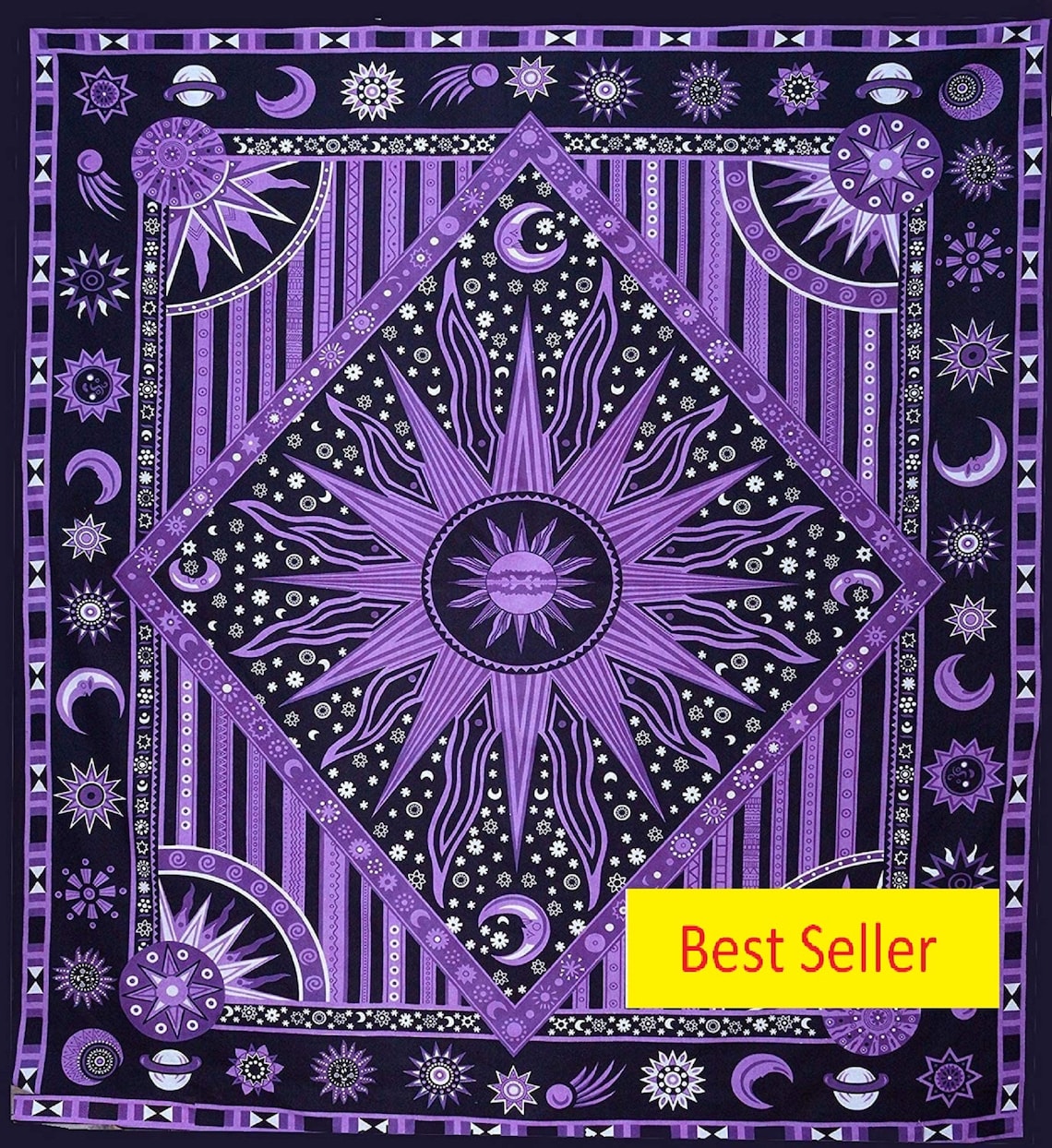 Wall Tapestry Tie dye Purple tapestry Star Tapestry Mandala Etsy
