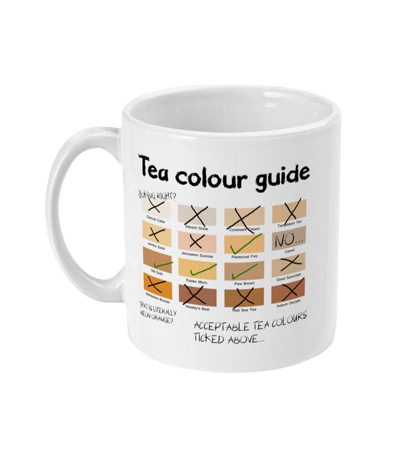 Tea Chart Mug Funny Mug Colour Chart Etsy