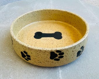 Ceramic Dog Bowls, Pet Bowls, Speckled Pottery