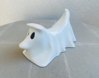 Ceramic Ghost Dog, Luminary, Handmade Pottery, Halloween