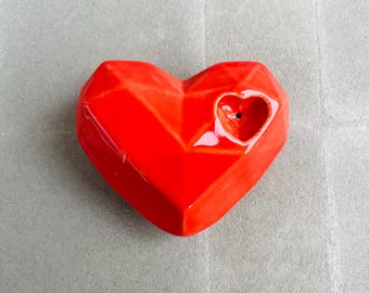 Ceramic Pipe, Heart Pipe, Valentines