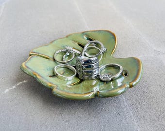 Ceramic Dish, Ring Dish, Monstera Leaf