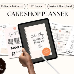 CAKE SHOP ultimativer Business-Planer | Bäcker Menü Bäcker Kuchenplaner | Hochzeit Rechnungsvorlage, Kuchenpflege | A4 Instant Download zum Ausdrucken