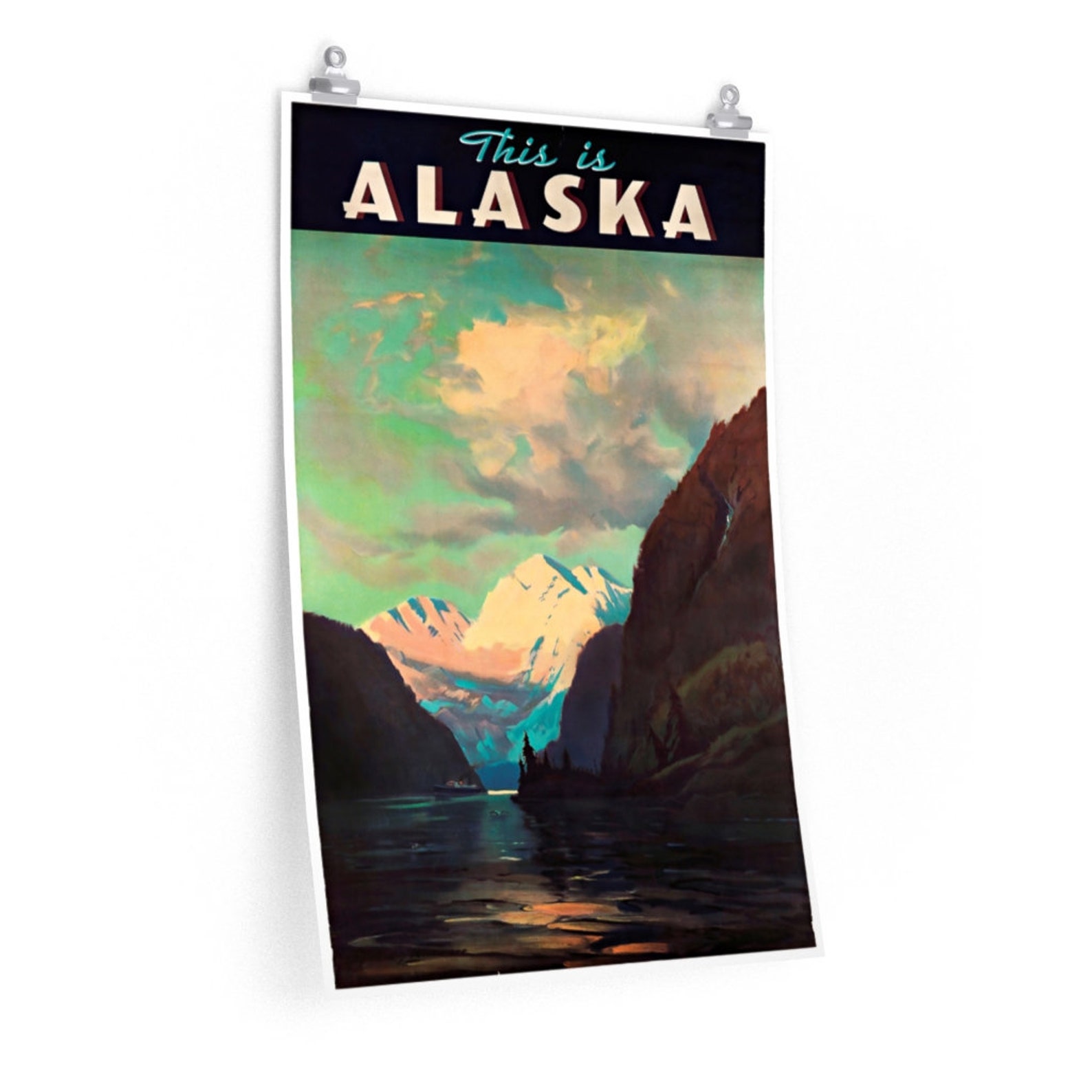 Alaska poster Vintage Travel Posters Wall Art Premium posters | Etsy