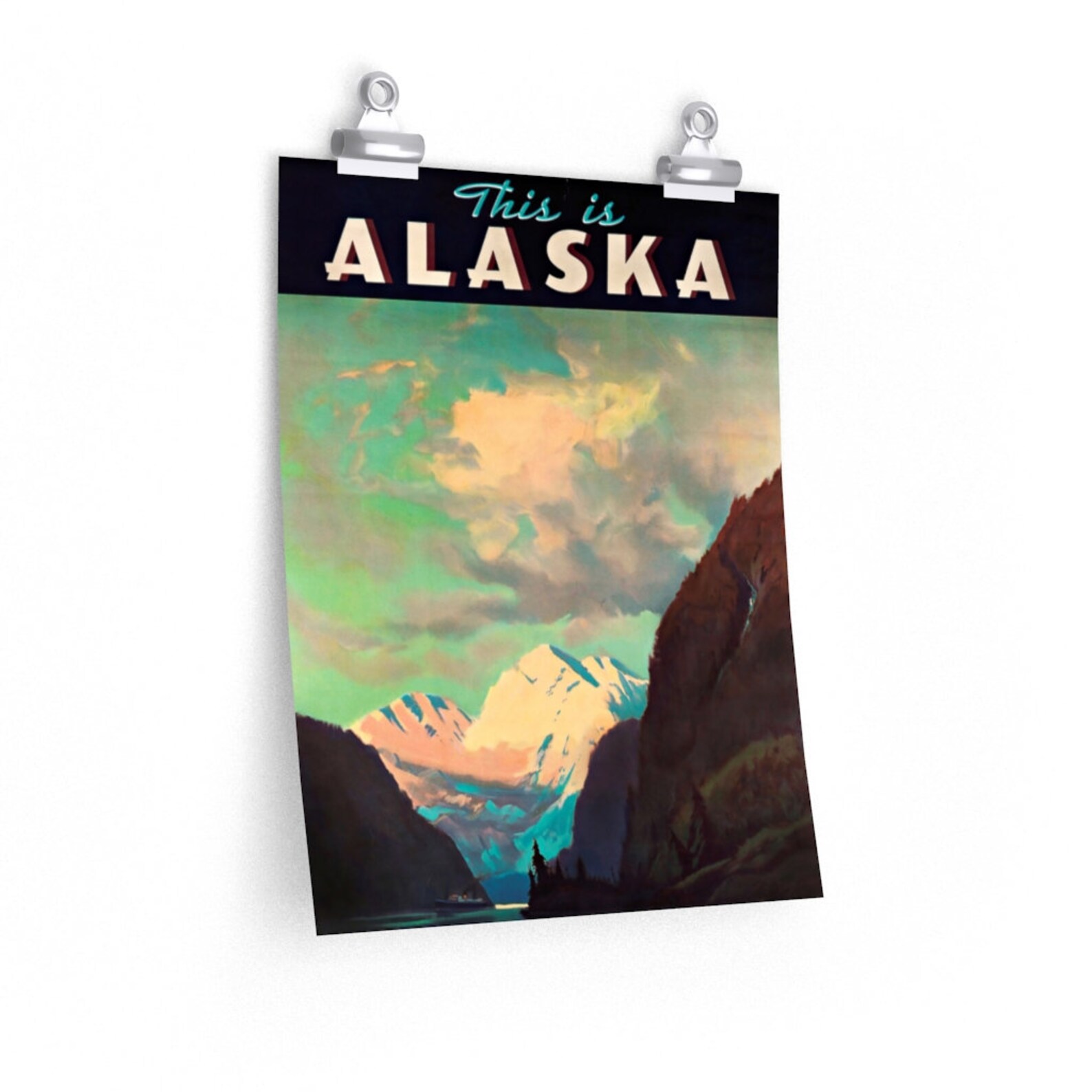 Alaska poster Vintage Travel Posters Wall Art Premium posters | Etsy