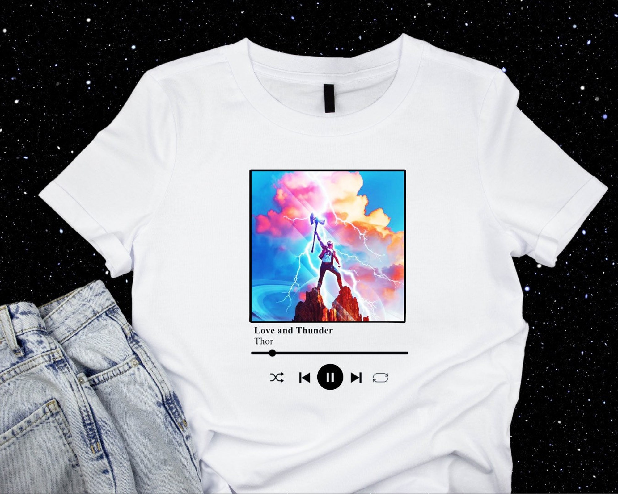 Discover Marvel Thor Shirt, Avengers Thor And Lady Thor Love and Thunder Graphic T-shirt, Disney Avengers Thor Movie Shirt, Jane Foster Thor Shirt