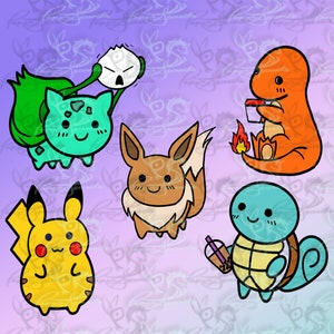 Diecuts or Vinyls - First Generation Starter Chibi-mons