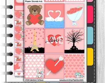 Valentine's / Galentine's Day Mini Vertical Kit (fits EC, PPweek, Happy Planners, Printpression, Bullet Journals etc.) Planner Stickers