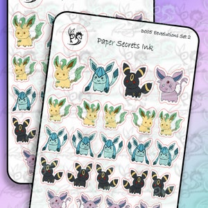 Pocket Monsters - Eeveelutions Set 2 Planner Stickers