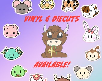 Diecuts or Vinyls - Chinese Horoscope Zodiac (12 Animals + Ox Onesie for 2021)