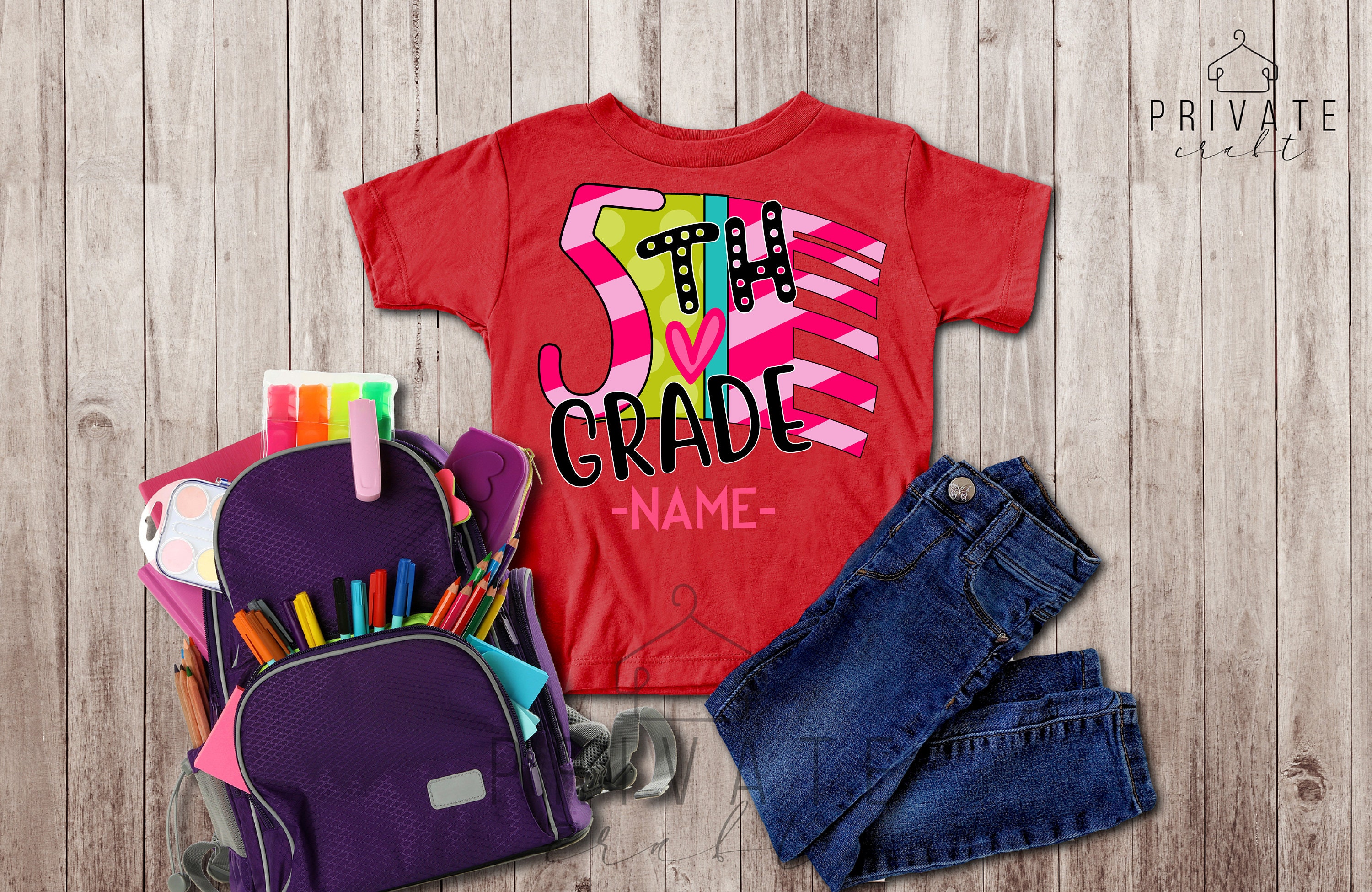 Custom 5th Grade ShirtGirls Back To School ShirtFirst Day Of | Etsy