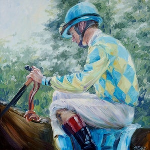 Jockey. Giclee on archival paper 12&#39;&#39;x 12&#39;&#39; from original painting by Elena Eros.