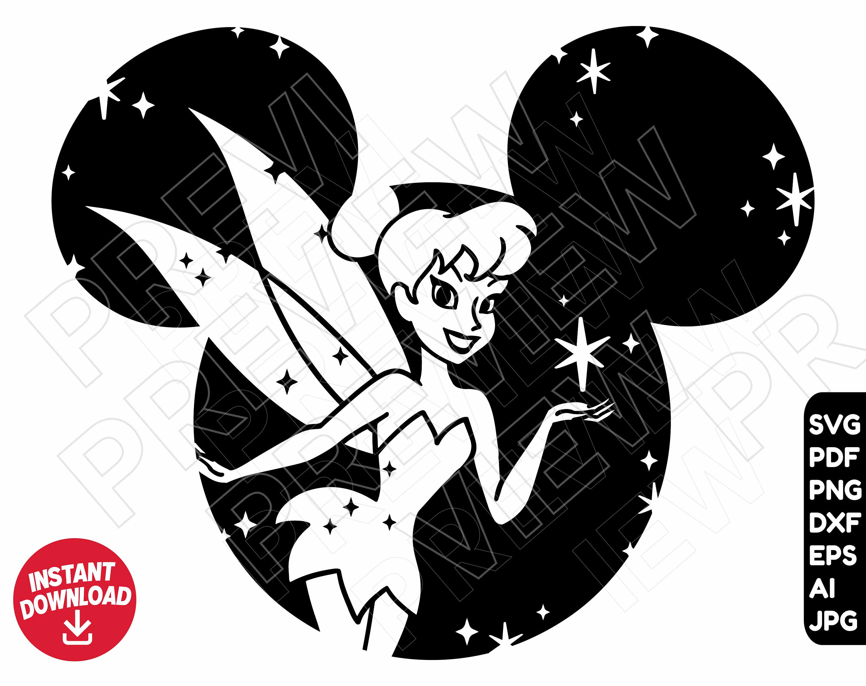 Tinkerbell SVG Fairy Magic Dxf Png Clipart Vector Cut File Etsy Australia