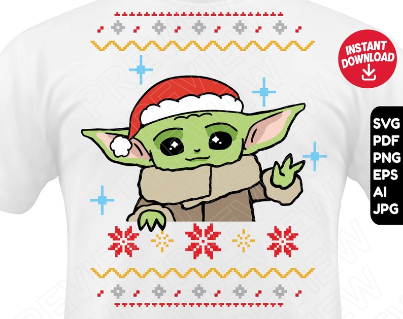 Download Baby Yoda SVG Christmas ugly sweater svg The Mandalorian ...