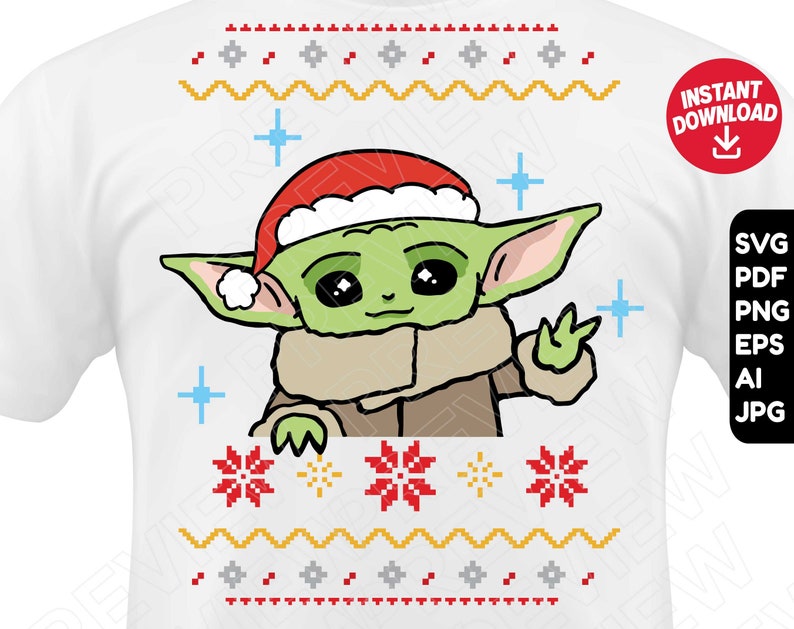 Download Baby Yoda SVG Christmas ugly sweater svg The Mandalorian ...