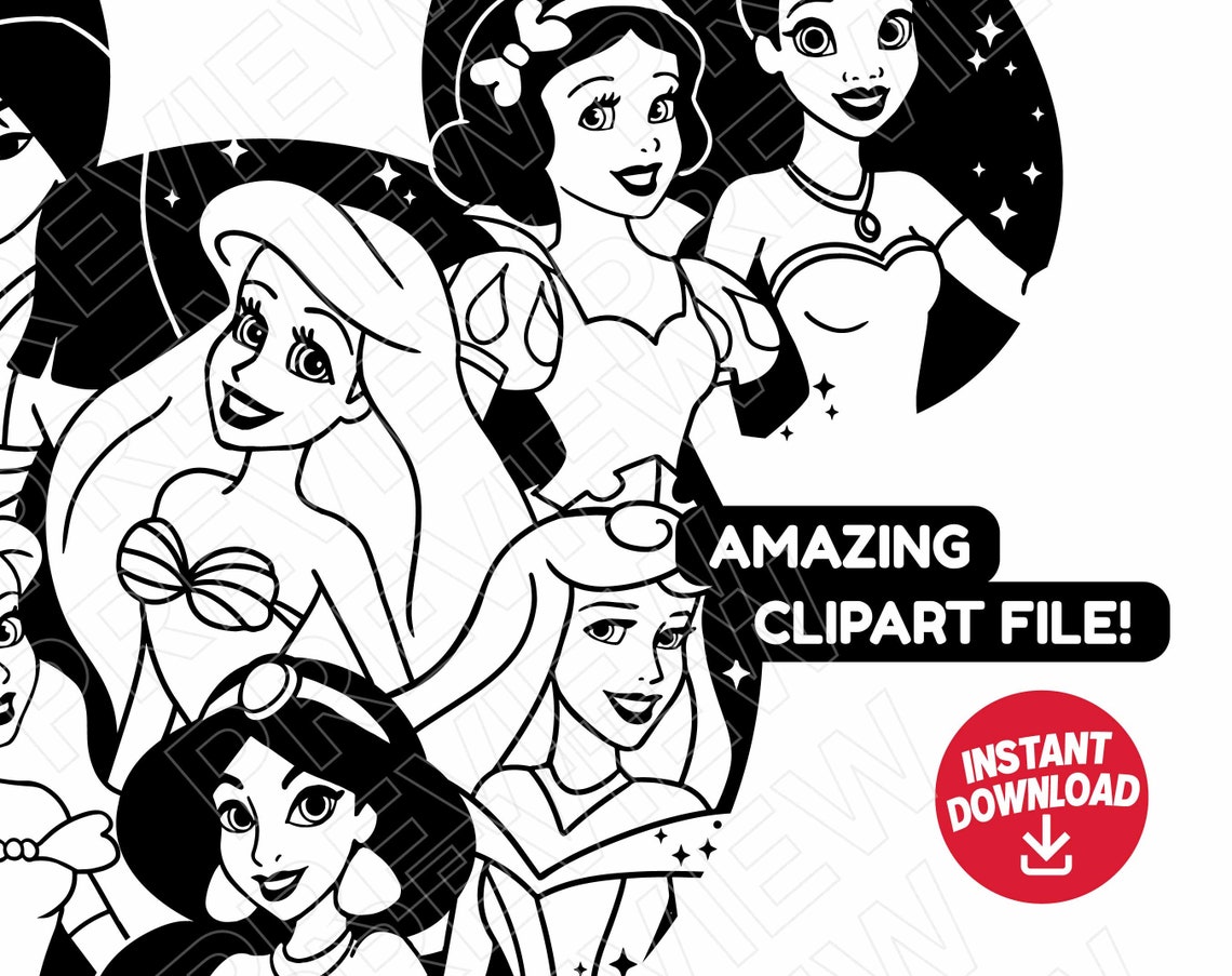 Disney Princess SVG Disney ears png clipart Disney | Etsy
