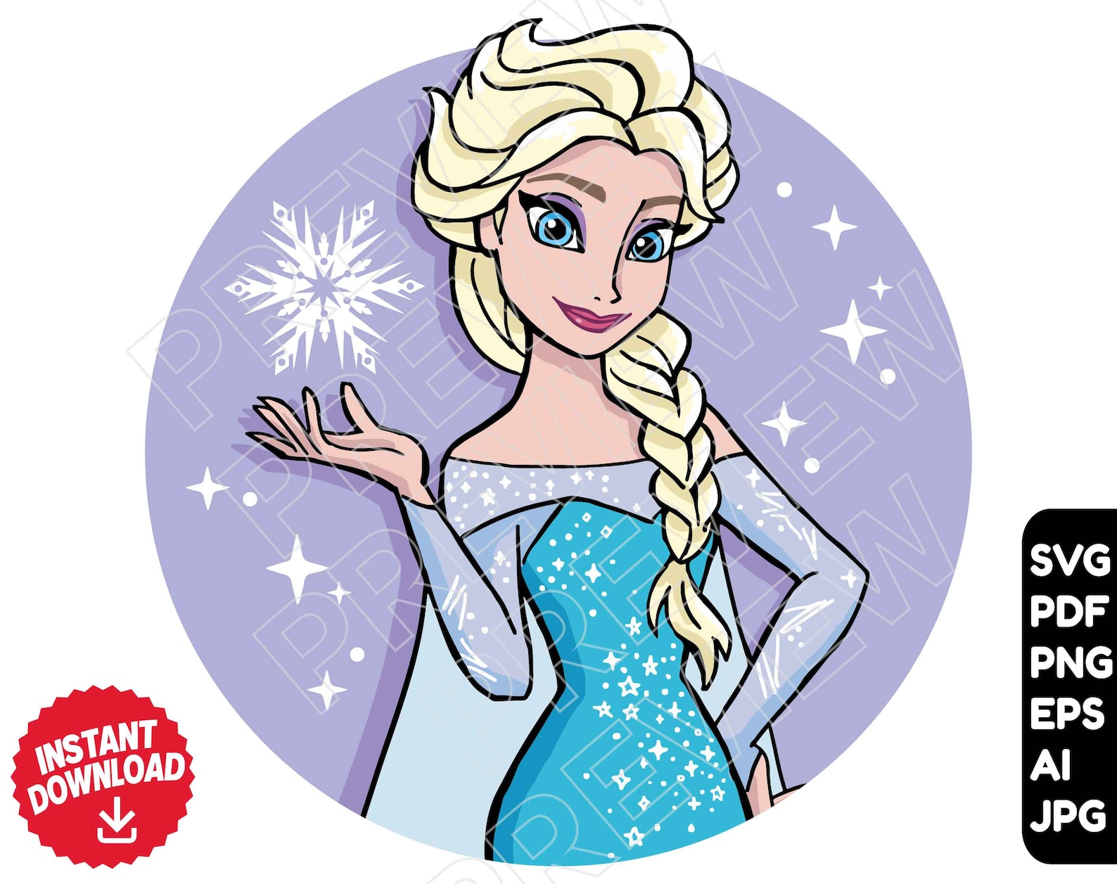 Frozen SVG Elsa Clipart Vector File Disney SVG Png Disney | Etsy UK