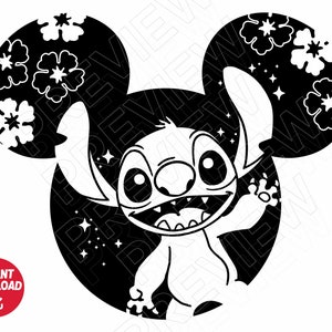 Stitch SVG ears svg png clipart , cut file silhouette