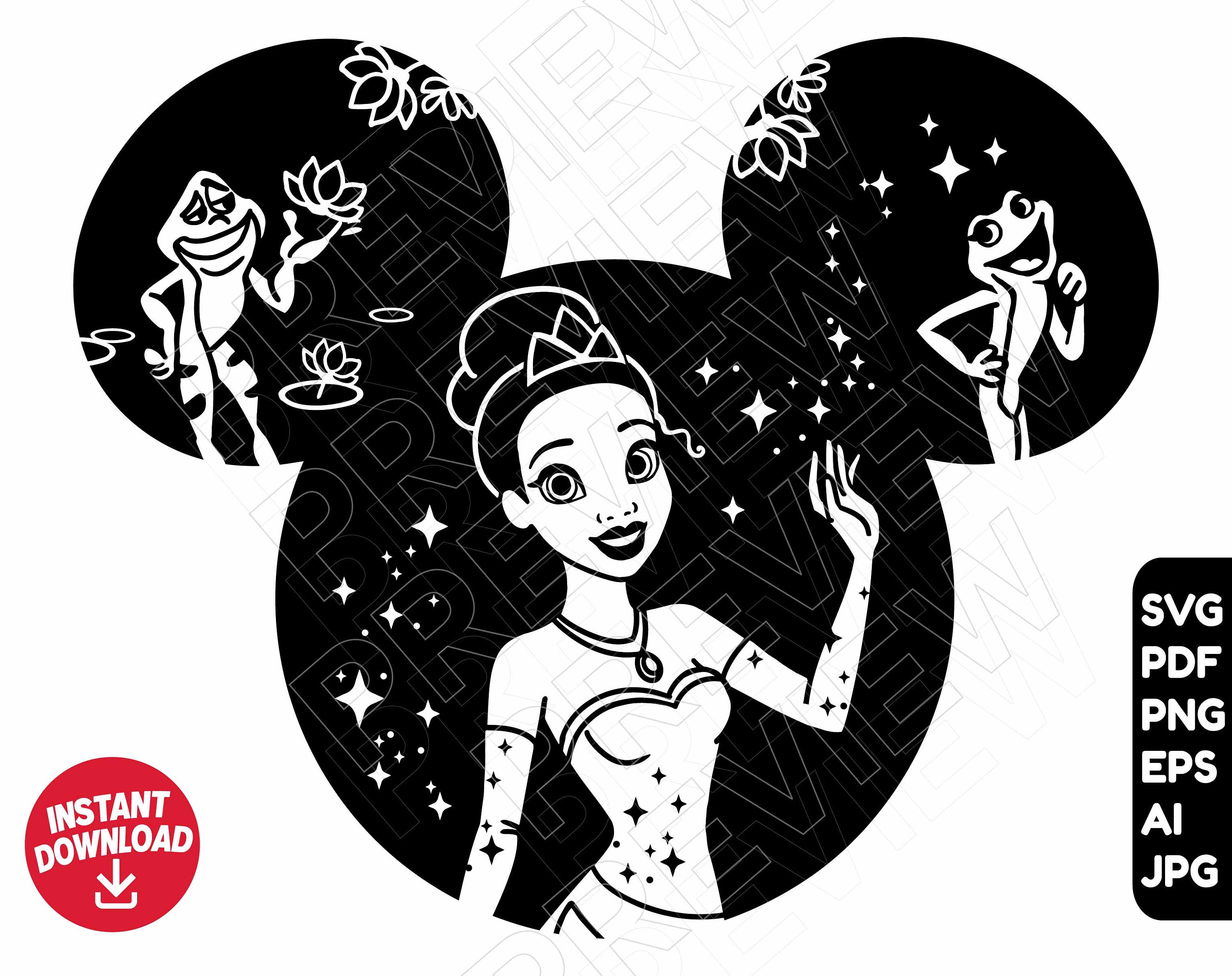 Tiana SVG Princess And The Frog Princess SVG Png Clipart Etsy Australia