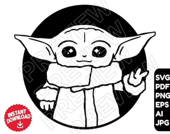 Download Baby Yoda Svg Vector Cut File Png Star Wars Svg The Etsy