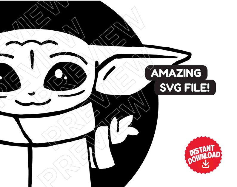 Baby Yoda SVG png vector cut file Clipart Disney svg Star ...