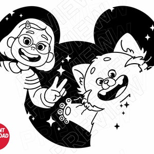 Turn Red Mei lee SVG png clipart rot Panda , Disneyland Ohren , Cut File Cricut Outline Silhouette