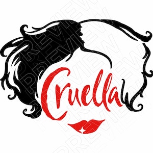 Cruella SVG design , png cut file layered by color