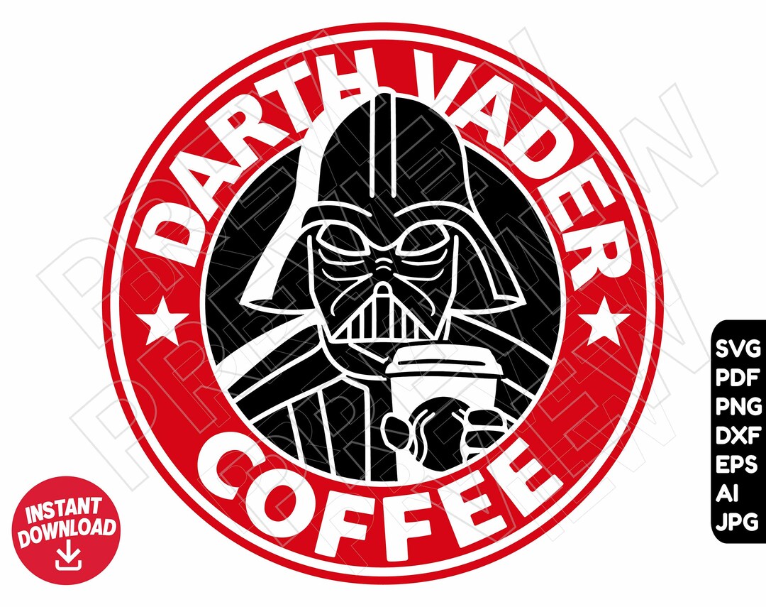 Darth Vader Coffee SVG Dxf Png Clipart , Cut File Layered by Color Etsy