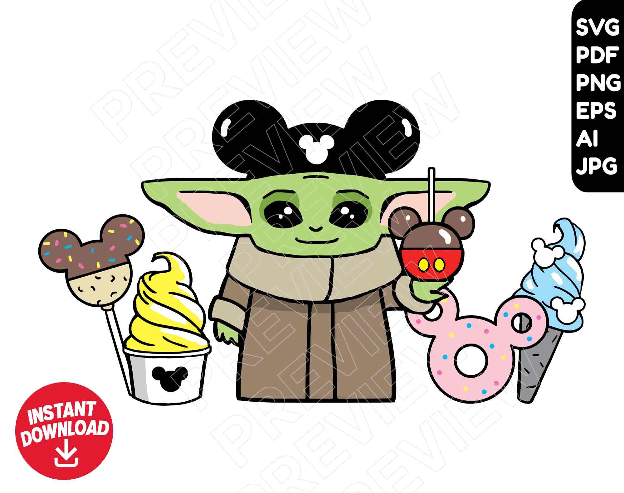 Download Baby Yoda Svg Disney Ears Disney Snacks Disneyland Etsy