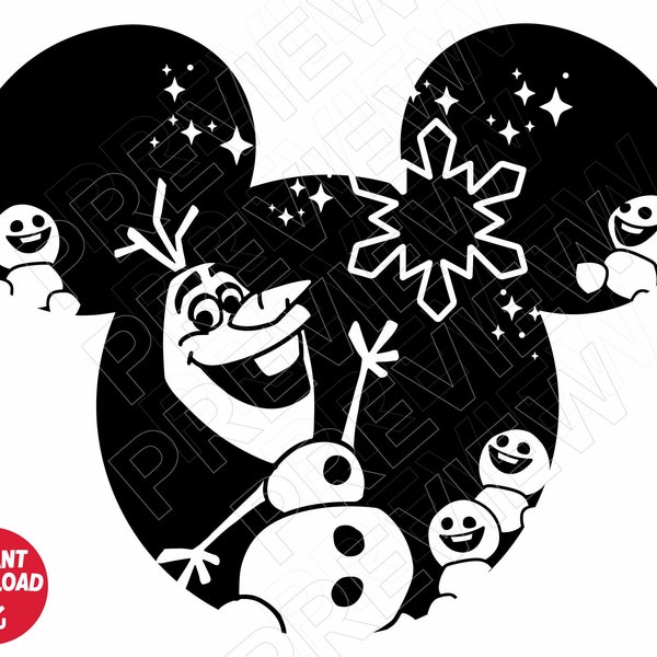 Frozen SVG Olaf svg png cut file outline sillhouette