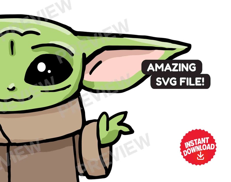 Download Baby Yoda SVG Vector file Star Wars SVG Disney SVG | Etsy