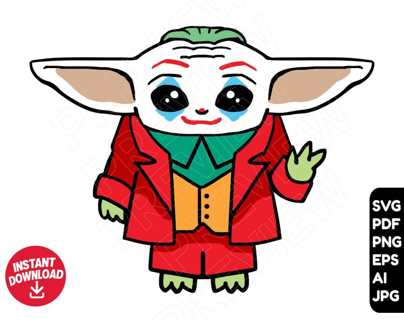 Download Baby Yoda SVG Joker svg Star Wars svg Cut file layered by ...