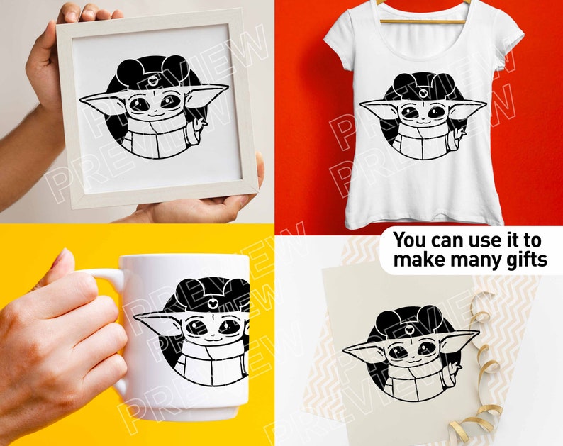Download Baby Yoda Disney Ears svg vector cut file clipart Baby ...