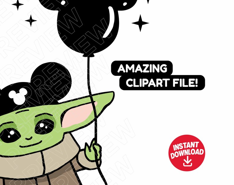 Download Baby Yoda SVG Disney ears cut file clipart Star Wars svg ...